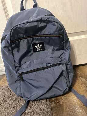 Adidas Originals National Plus Backpack Altered Blue Black Trefoil Logo